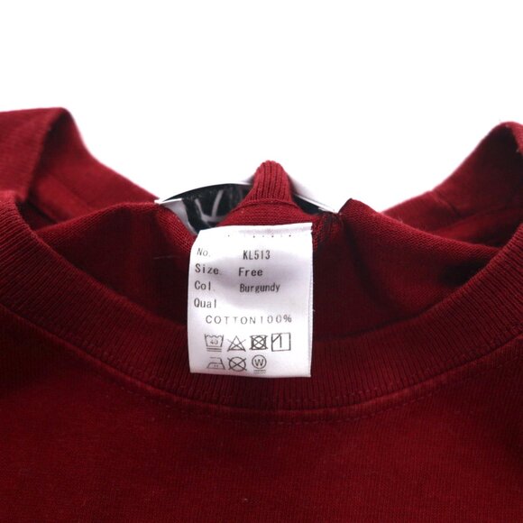 KIDILL Punk Cross Print T-Shirt -  Burgundy Cotton - Picture 7 of 11